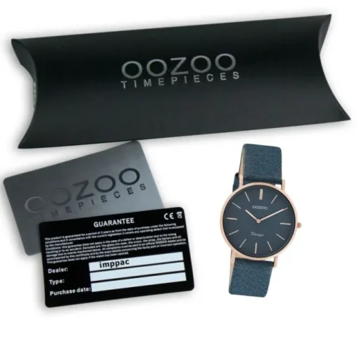 Oozoo Damen Armbanduhr Vintage Series C20203 Analog Leder dunkelblau UOC20203