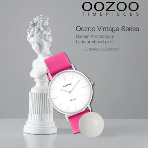 Oozoo Damen Armbanduhr Vintage Series C20304 Analog Leder pink UOC20304