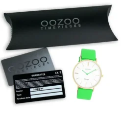 Oozoo Damen Armbanduhr Vintage Analog Leder grün UOC20316