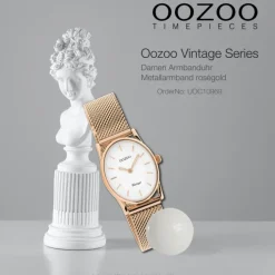 Oozoo Damen Armbanduhr Vintage Series C10969 Analog Metall Mesh rosé UOC10969