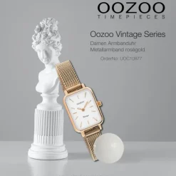 Oozoo Damen Armbanduhr Vintage Series C10977 Analog Metall Mesh rosé UOC10977