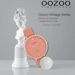 Oozoo Damen Armbanduhr Vintage Series Analog Leder rosa UOC9806A
