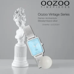 Oozoo Damen Armbanduhr Vintage Series Analog Metall silber UOC20351