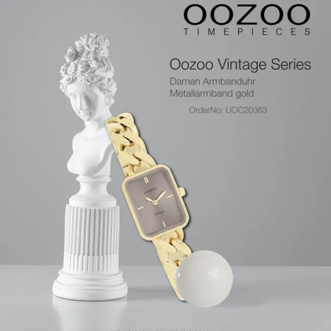 Oozoo Damen Armbanduhr Vintage Series Analog Metall gold UOC20363