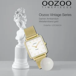 Oozoo Damen Armbanduhr Vintage Series Analog Metall gold UOC9843A