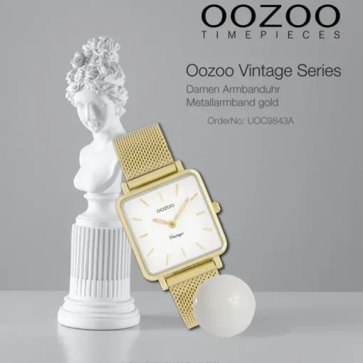 Oozoo Damen Armbanduhr Vintage Series Analog Metall gold UOC9843A