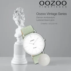 Oozoo Damen Armbanduhr Vintage C20146 Analog Leder grün UOC20146