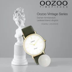 Oozoo Damen Armbanduhr Vintage C20226 Analog Leder olivgrün UOC20226