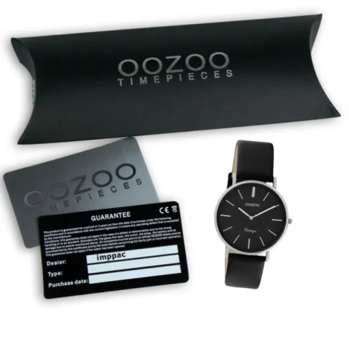Oozoo Damen Armbanduhr Vintage Series C20208 Analog Leder schwarz UOC20208
