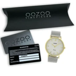Oozoo Damen Armbanduhr Vintage Series Analog Metall silber UOC20117