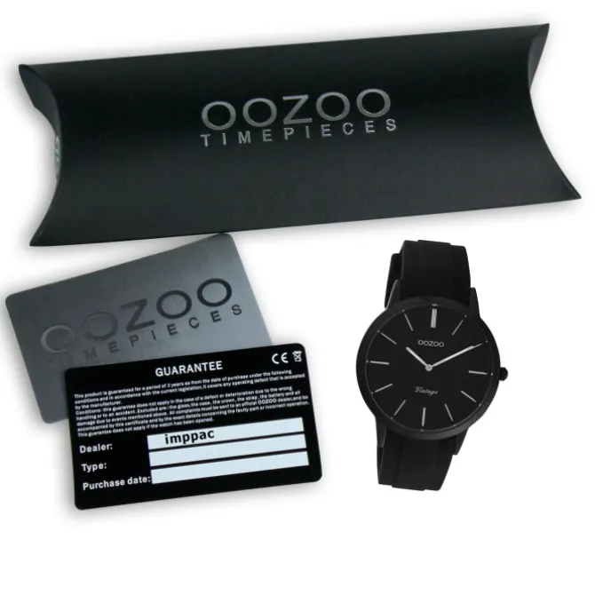 Oozoo Damen Armbanduhr Vintage Series Analog Silikon schwarz UOC20173
