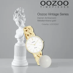 Oozoo Damen Armbanduhr Vintage Series Analog Metall gold UOC20357