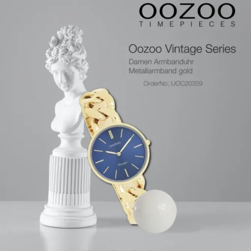 Oozoo Damen Armbanduhr Vintage Series Analog Metall gold UOC20359