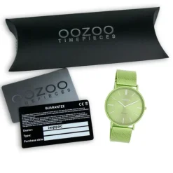 Oozoo Damen Armbanduhr Vintage Analog Edelstahl grün UOC20330
