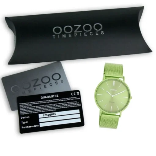 Oozoo Damen Armbanduhr Vintage Analog Edelstahl grün UOC20330