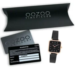 Oozoo Damen Armbanduhr Vintage Series Analog Metall Mesh schwarz UOC20265