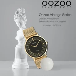 Oozoo Damen Armbanduhr Vintage C20138 Analog Edelstahl roségold UOC20138