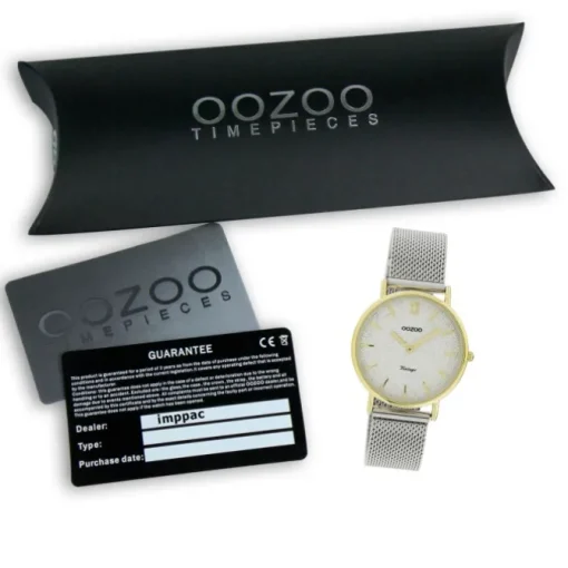Oozoo Damen Armbanduhr Vintage Series Analog Metall silber UOC20122