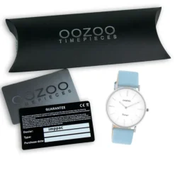 Oozoo Damen Armbanduhr Vintage C20216 Analog Leder hellblau UOC20216