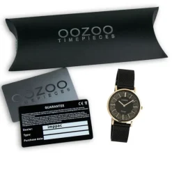 Oozoo Damen Armbanduhr Vintage C20143 Analog Edelstahl schwarz UOC20143