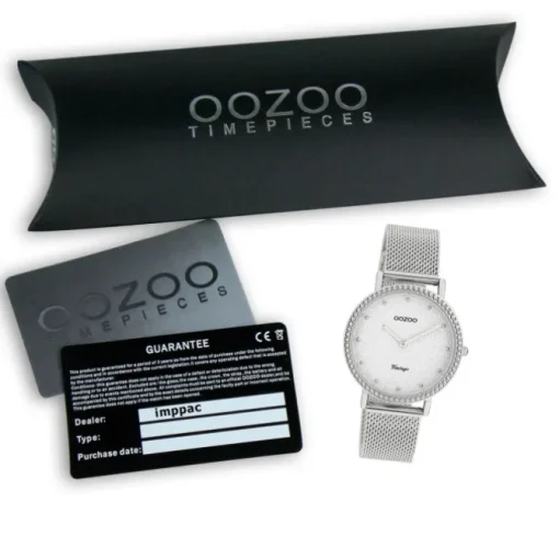 Oozoo Damen Armbanduhr Vintage Analog Edelstahl silber UOC20051