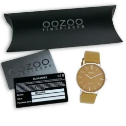 Oozoo Damen Armbanduhr Vintage Analog Leder olivgrün UOC20326
