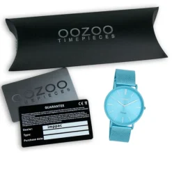 Oozoo Damen Armbanduhr Vintage Analog Edelstahl blau UOC20331