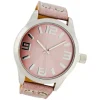 Oozoo Damen-Uhr Timepieces Quarzuhr C1058 Leder-Armband rosa UOC1058A