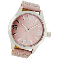 Oozoo Damen-Uhr Timepieces Quarzuhr C1058 Leder-Armband rosa UOC1058A