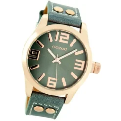 Oozoo Damen-Uhr Timepieces Quarzuhr C8018 Leder-Armband grau UOC8018
