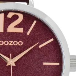 Oozoo Damen-Uhr Timepieces Quarzuhr C9193 Leder-Armband rot UOC9193