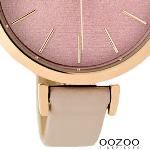 Oozoo Damen-Uhr Timepieces Quarzuhr C9136 Leder-Armband rosa UOC9136