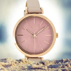 Oozoo Damen-Uhr Timepieces Quarzuhr C9136 Leder-Armband rosa UOC9136