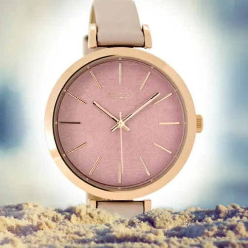 Oozoo Damen-Uhr Timepieces Quarzuhr C9136 Leder-Armband rosa UOC9136