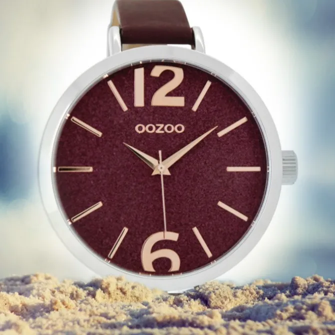 Oozoo Damen-Uhr Timepieces Quarzuhr C9193 Leder-Armband rot UOC9193