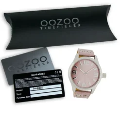 Oozoo Damen-Uhr Timepieces Quarzuhr C1058 Leder-Armband rosa UOC1058A