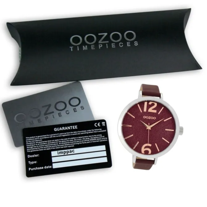 Oozoo Damen-Uhr Timepieces Quarzuhr C9193 Leder-Armband rot UOC9193