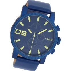 Oozoo Herren Armbanduhr OOZOO Timepieces Analog Leder blau UOC11436