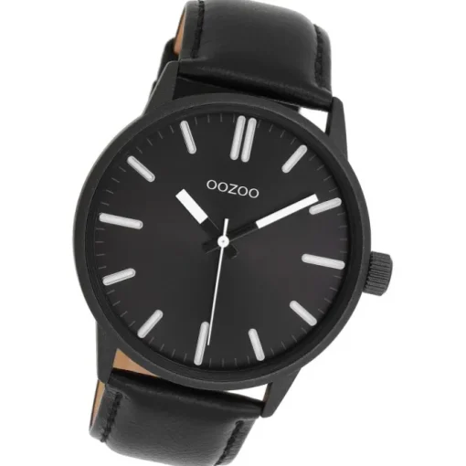Oozoo Herren Armbanduhr OOZOO Timepieces Analog Leder schwarz UOC11404