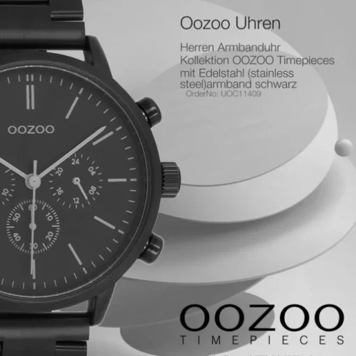 Oozoo Herren Armbanduhr OOZOO Timepieces Analog Edelstahl schwarz UOC11409