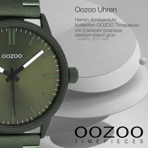 Oozoo Herren Armbanduhr OOZOO Timepieces Analog Edelstahl grün UOC11402