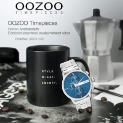Oozoo Herren Armbanduhr OOZOO Timepieces Analog Edelstahl silber UOC11410