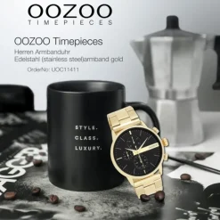 Oozoo Herren Armbanduhr OOZOO Timepieces Analog Edelstahl gold UOC11411