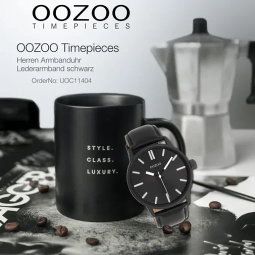 Oozoo Herren Armbanduhr OOZOO Timepieces Analog Leder schwarz UOC11404