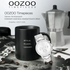 Oozoo Herren Armbanduhr OOZOO Timepieces Analog Edelstahl silber UOC11405