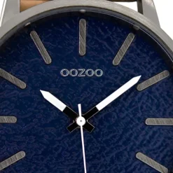 Oozoo Herren Armbanduhr silber Timepieces Quarz C9026 Lederarmband braun UOC9026