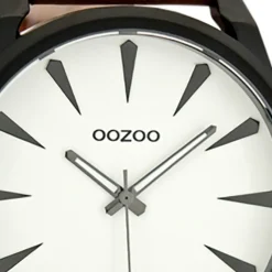 Oozoo Herren Armbanduhr schwarz Timepieces C8226 Lederarmband braun UOC8226