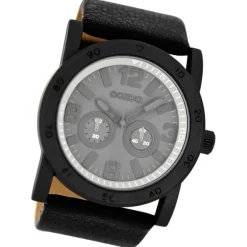 Oozoo Herren Armbanduhr Timepieces Analog Leder schwarz UOC8309A