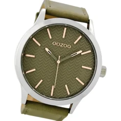 Oozoo Herren Armbanduhr Timepieces Analog Leder grau UOC9010A