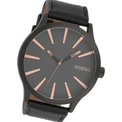 Oozoo Herren Armbanduhr Timepieces Analog Leder schwarz UOC9043A